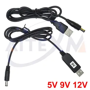 USB Galia Padidinti Linija DC 5V Prie DV 9V / 12V Žingsnis Iki Modulis 1M USB Keitiklis Adapterio Kabelį 2.1x5.5mm Kištukas Arduino WIFI