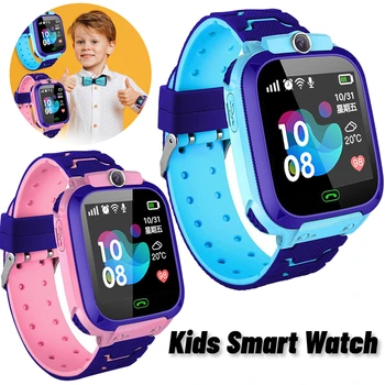 Vaikai Smart Žiūrėti Jutiklinis Ekranas SOS Smartwatch Vaikams Sim Kortelės LBS Vietą, Nuotrauka Vandeniui Dovana Berniukų, Mergaičių 