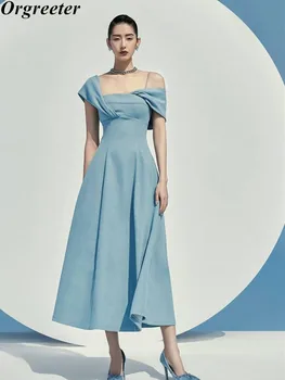 Vasarą Naujas Kieto Slim-line Šalis Suknelės Moterims Derliaus Asimetrija Įstrižainės Apykaklės Elegantiškas Gimtadienio Elbise Mujer Midi Rūbeliai
