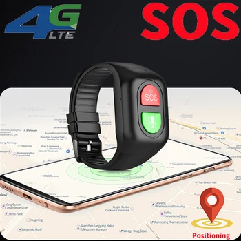 Vyresnio amžiaus GPS Tracker 4G Telefoną Žiūrėti SOS Vienas Klavišas Skambinimo Anti-klajojo Tracker Sporto Pedometer Širdies ritmas, Kraujo Stebėti Apyrankė