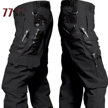 Vyriški Karinis Taktinis Kovoti Kelnes Multi-kišenės, Užtrauktukas dilimui Mokymo Kelnės, vyriški Lauko Sporto Laipiojimo darbo drabužiai
