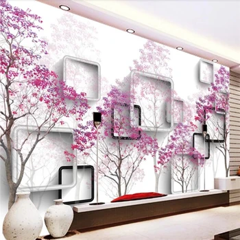 wellyu Modernus minimalistinio eglutė 3D TV fono sienos užsakymą didelės freskos žalia šilko audinio tapetai papel de parede para quarto