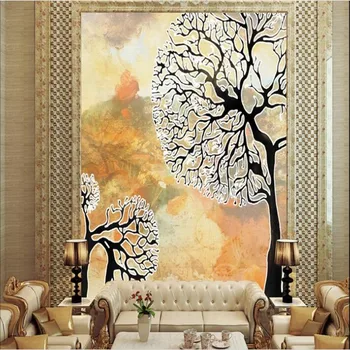 wellyu Pritaikyti didelės apimties freskomis HD įspūdį medžio spalva drožyba fone sienų dažymas tapetų papel de parede