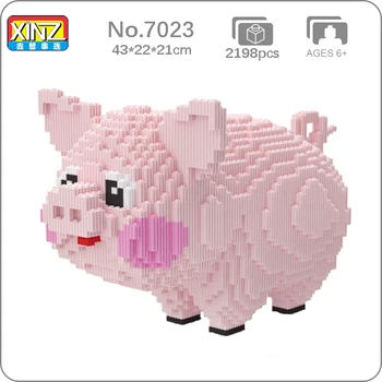 XZ 7023 Gyvūnų Pasaulyje Animacinių filmų Rožinė Kiaulių Kiaulių Stovėti Pet Modelis 