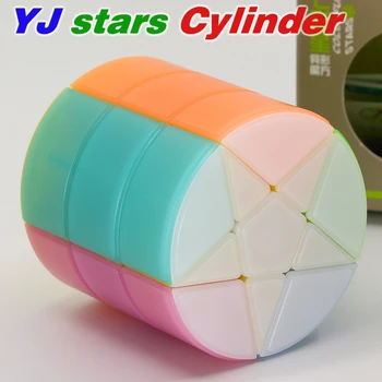 YongJun Spalvinga Žvaigždžių Cilindrų Magic Cube YJ Skiltyje 3X3 Galvosūkiai Cubo Magico Profesinio Mokymo Twist Žaislas Želė Žaidimas 큐브
