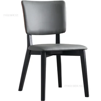 Šiaurės Medžio masyvo Valgomojo Kėdės, Virtuvės Šiuolaikinės Dizaineris Valgomojo Kėdė Kūrybos Minkštos Odos, Kėdė, Kėdės Atlošas