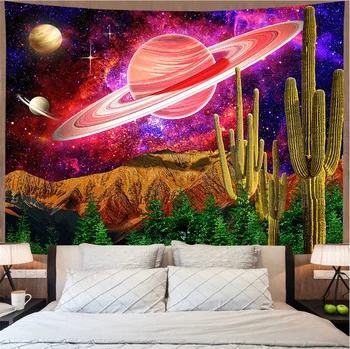 Šiaurės psichodelinio gobelenas fantazijos augalų siena antklodė galaxy žvaigždėtas dangus sienos kabo bendrabučio dekoro estetinės boho staltiesė kilimėlis