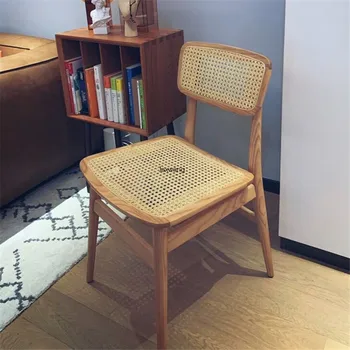 Šiaurės Valgomojo Kėdės, Virtuvės Modernus Minimalistinio Rotango Kėdės Namų Baldai, Atlošo Valgomojo Kėdė Ins Medžio masyvo Kavos Kėdė
