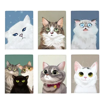 Šiek tiek Šviežių Cute Kačių Daugiafunkcinis Paso Pack Išspausdinti Kelionės Paso Įrašą, PU Sertifikatą, Apsauginis Dangtelis