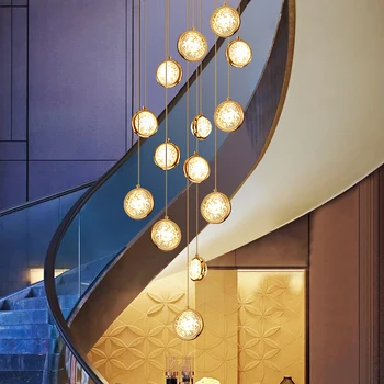 Šiuolaikinių led šviestuvo aukso laiptai, didelis ilgas linijos kabo krištolinis sietynas mansarda gyvenamasis kambarys prabanga apšvietimo Šviestuvo