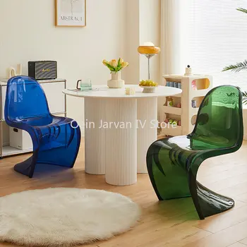 Šiuolaikinės Kūrybinės Dizaino Valgomojo Kėdės Atsipalaiduoti Poilsio Minimalistinio Plastiko Valgomojo Kėdės Atlošas Sandalye Namų apyvokos Daiktai WZ50DC
