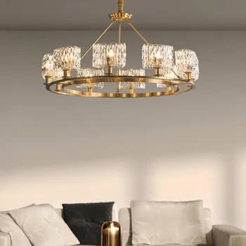 Šviestuvai Šviesos Litchi Modelis Stiklo lempų gaubtų LED Tradicinis Valgomasis Stalas Loft Aukso Kambarį Patalpų ing AC 220v Apšvietimas